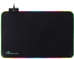 Mouse Pad Gamer DN41 300x450x4mm Preto RGB Mode(DN41)