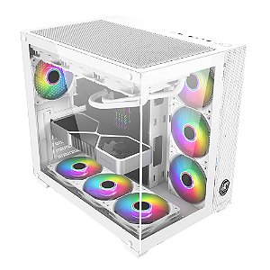 Gabinete Gamer Arbaton Vidro Temperado ARGB Branco Draxen(DRN30A-WH)