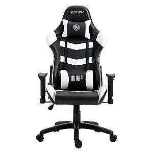CADEIRA GAMER DN3 GIRATORIA PRETO/BRANCO(DN003/WH)