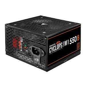 Fonte Gamdias Cyclops M1-550B, 550W, 80 Plus Bronze, Preto, CYCLOPS-M1-550B