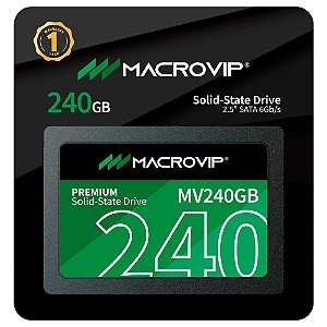 SSD 2.5 SATA III Macrovip Premium 240GB Preto e Verde MV240GB