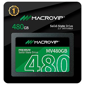 SSD 2.5 SATA III Macrovip Premium 480GB Preto e Verde MV480GB