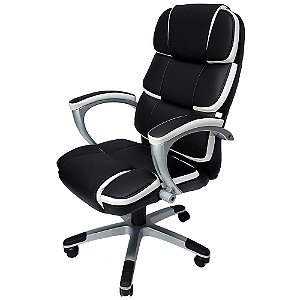 CADEIRA DE ESCRITÓRIO MYMAX PRESIDENTE CORPORATE EM COURO PU GIRATORIA PRETO/BRA(MOCH-8055/BK)