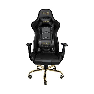 CADEIRA GAMER MX7 GIRATORIA PRETO GOLD EDITION(MGCH-002/BK)