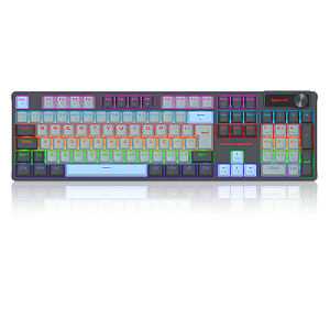 TECLADO MECANICO CAESURA RAINBOW PRETO, BRANCO E AZUL SWITCH DUST-PROOF BROWN K718GB-R