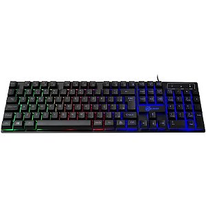 TECLADO GAMER MEMBRANA KALKAN HATI PRETO ABNT2 RAINBOW KLK00012