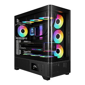 Gabinete Gamer Gamdias Atlas P2 CG c 4x Fans Mid Tower Preto - ATLAS P2 CG