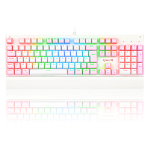 TECLADO MECANICO GAMER REDRAGON KALA RGB BRANCO COM ROSA SWITCH AZUL ABNT2 K557W P-RGB (PTBLUE)