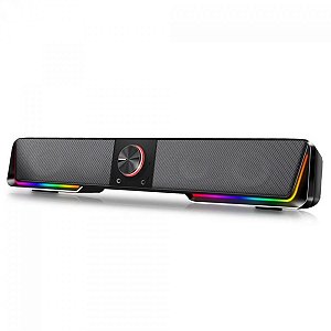 CAIXA DE SOM SOUNDBAR GAMER REDRAGON DARKNETS, RGB, STEREO, USB/BLUETOOTH, 3.5MM, BLACK - GS570