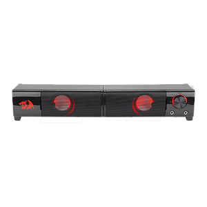 Caixa de Som Soundbar Gamer Redragon Orpheus Stereo 2.0, 2x3W, P2 + USB, Com Led, Preto E Vermelho - GS550