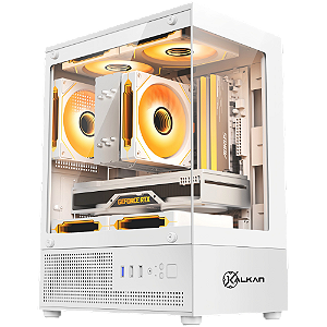 Gabinete Gamer Kalkan Hakon S/fan S/fonte Micro-atx Vidro Temperado Duplo Usb 3.0 Panorâmico Branco - KLK00081
