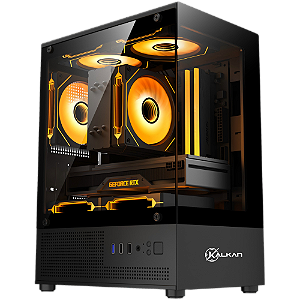 Gabinete Gamer Kalkan Hakon S/fan S/fonte Micro-atx Vidro Temperado Duplo Usb 3.0 Panorâmico - KLK00080