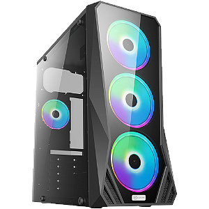 Gabinete Gamer Kalkan Husk Lite S/fan S/fonte Micro-atx Vidro Temperado Preto - KLK00070