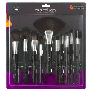 Kit KP9-1B com 10 pincéis para maquiagem Macrilan