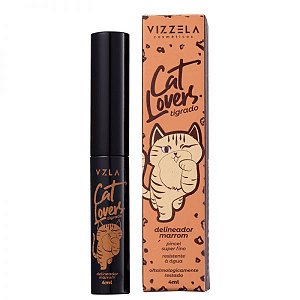 Delineador Liquido Cat Lovers Marrom - Vizzela