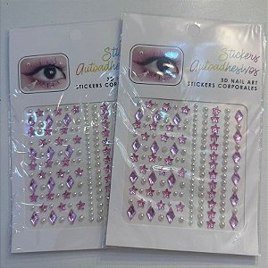 Pedrinhas Strass 3D Rosa