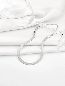 Colar Malha Fita 30cm Prata 5MM