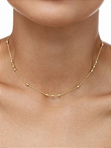 Colar Bolinhas Douradas 45cm