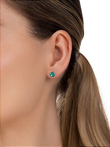 Brinco Turmalina Banho de Ródio Branco M