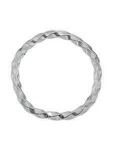 Pulseira Mola Lisa Banho de Ródio Branco