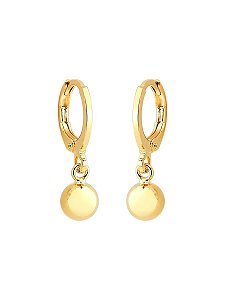 Brinco Argola Com Bola Lisa P