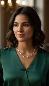 Colar Choker Pérola Orgânica Banho de Ouro 18K