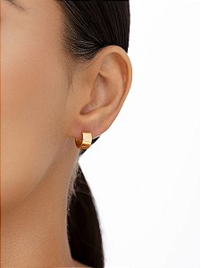 Brinco Argola Lisa Básica Banho de Ouro 18K