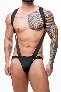 BODY HARNESS EM CIRRE PRETO