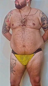 JOCK ARRASTÃO AMARELO SEM FORRO FAIXA LARGA PLUS SIZE