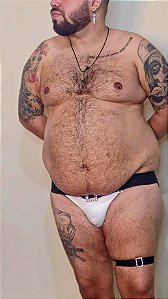 JOCK SUPLEX BRANCO COM PERSEX E DETALHE EM BIJU PLUS SIZE