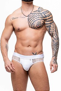 CUECA SUPLEX BRANCO OM ARRASTAO  ABERTO ATRAS