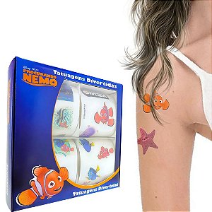 Coleção com 40 Tatuagens Infantil Procurando Nemo Disney