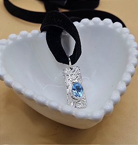 Pingente luz pedra topázio azul
