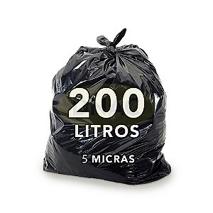 Saco De Lixo Preto 200 Litros 5 Micras Com 100 Unidades - DNAC
