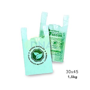 Sacolas Plásticas Ecológicas Biodegradável Verde - DNAC