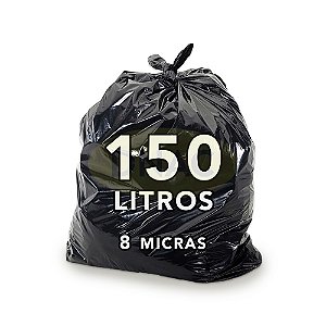 Saco De Lixo Preto 150 Litros 8 Micras 75x95cm Com 100 Unidades - DNAC