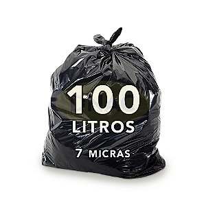 Saco De Lixo Preto 100 Litros 7 Micras 75x90cm Com 100 Unidades - DNAC