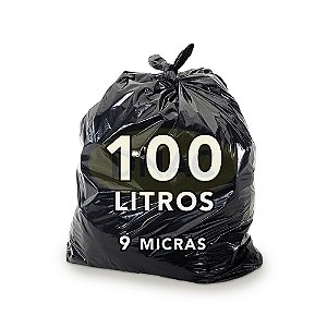 Saco De Lixo Preto 100 Litros 9 Micras 75x90cm Com 100 Unidades - DNAC