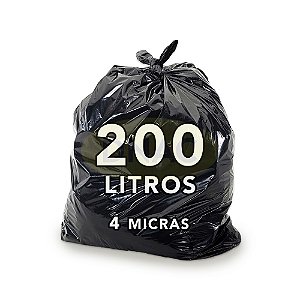 Saco De Lixo Preto 200 Litros 4 Micras Com 100 Unidades - DNAC
