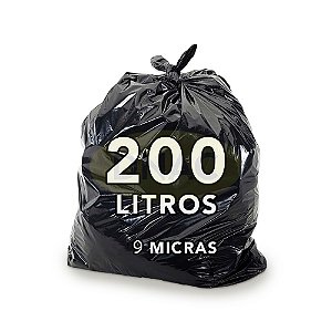 Saco De Lixo Preto 200L Resistente  9 Micras Com 100 Unidades - DNAC