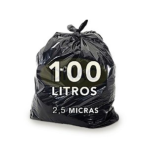 Saco De Lixo Preto 100 Litros 2,5 Micras 75x90cm Leve Com 100 Unidades - DNAC