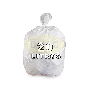 Saco de Lixo Branco 20 L (39 x 45) - Com 100 un