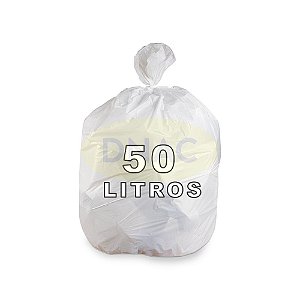 Saco de Lixo Branco 50 L (50 x 65) - Com 100 un