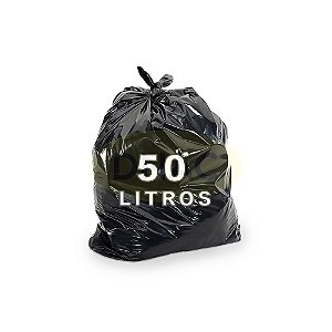 Saco de Lixo Preto 50 L (50 x 65) - Com 100 un