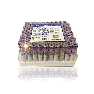 100 Tubos Tampa Roxa 2ml Com EDTA K2 Para Coleta De Sangue A Vácuo - Descarpack