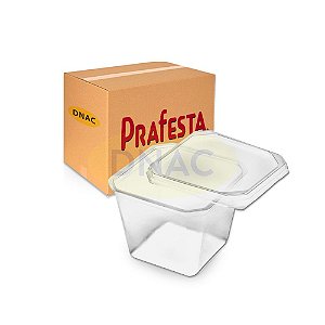 Pote Quadrado 250 ml Com Tampa Padrão - Prafesta 8466 - Com 20 Unidades - Caixa com 12 Pacotes