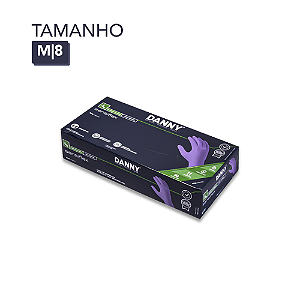 Luvas Nitrílica De Segurança M|8 Roxa Sensiflex Com 100un - Danny