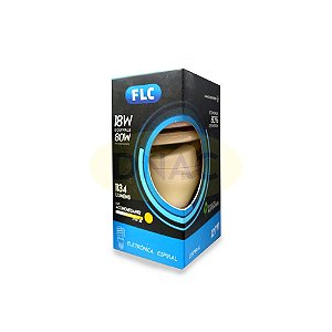Lâmpada Fluorescente Espiral Amarela 18 W (Equiv. 80 W)