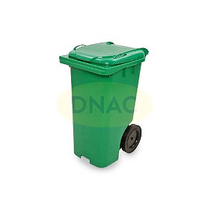 Cesto de Lixo Plástico 120 L com Roda (Coleta Seletiva) - Verde