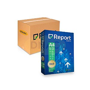 Papel A4 - Com 500 fl - Report Premium - Caixa com 10 Resmas